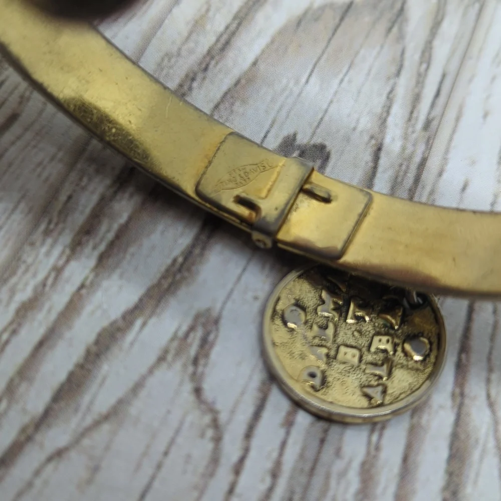 Whiting and Davis Vintage Coin Hinged Bracelet - Picture 4 of 12